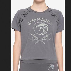 NWT The Witcher Lace-Up Girls Raglan T-Shirt